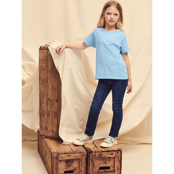 Blue T-shirt for Children Original Fruit of the Loom 50574715