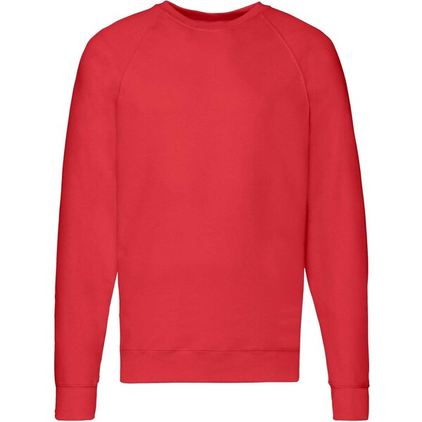 Czerwona bluza męska Lightweight Raglan Sweat Fruit of the Loom 50508725