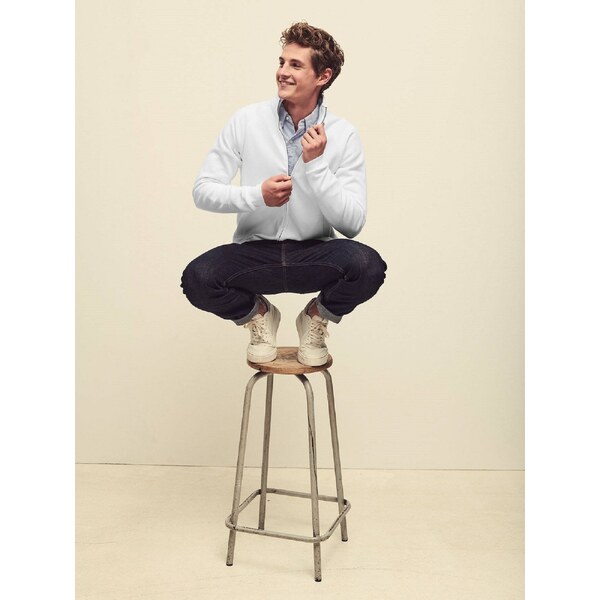 White mens sweat jacket Fruit of the Loom 50508694