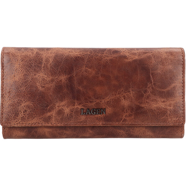 Lagen Dámska kožená peňaženka LG-22164 hnedá 46044702