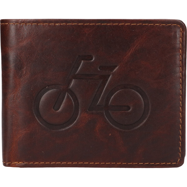 Lagen Pánska kožená peňaženka 266-6535/M bicykel - hnedá 46044705