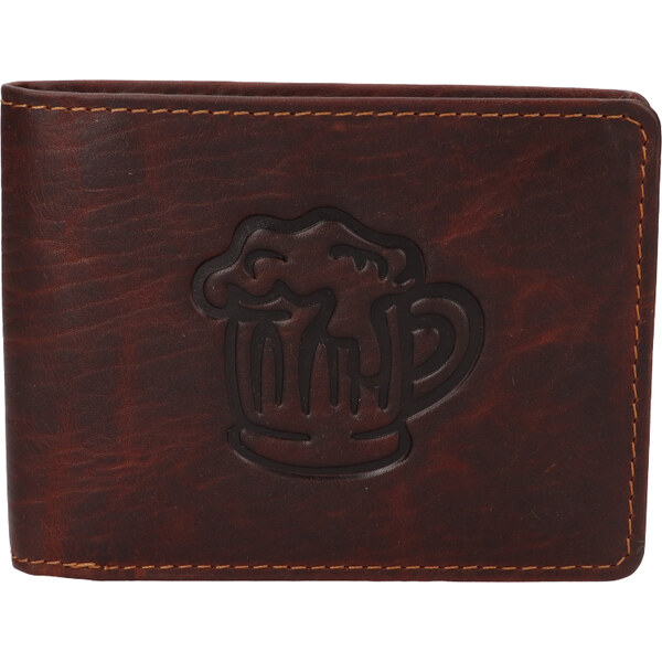 Lagen Pánska kožená peňaženka 266-6535/M veľké pivo - hnedá 46044707