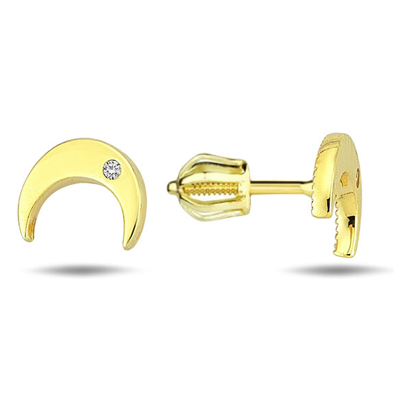 Lillian Vassago Zlaté kôstkové náušnice mesiaca so zirkónmi LLV98 46723901