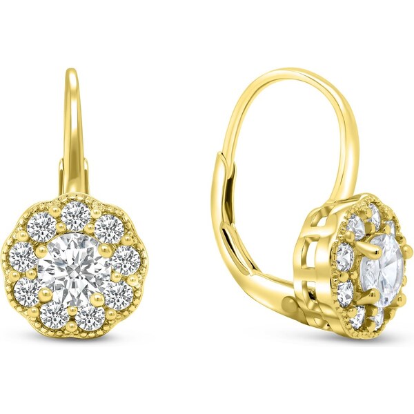 Brilio Silver Pozlátené visiace náušnice zo striebra so zirkónmi 66614618