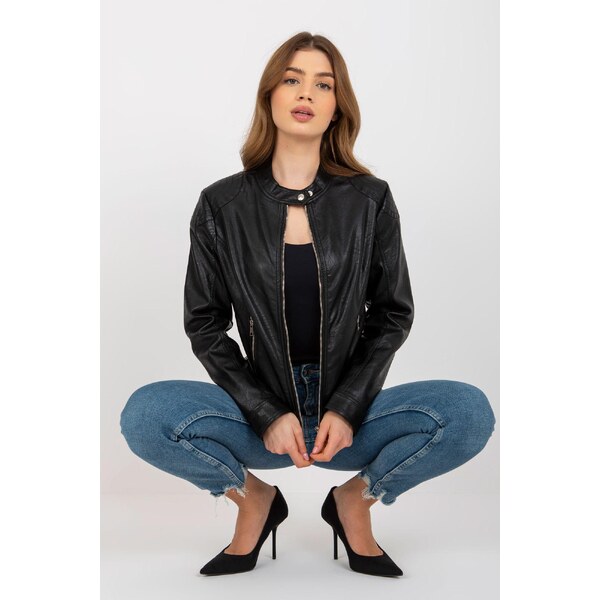 MladaModa Motorkárska koženková bunda model 205097 čierna 46490492