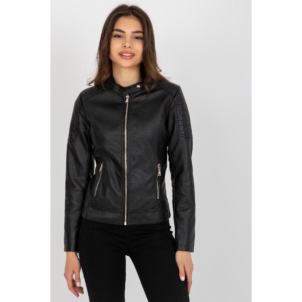MladaModa Motorkárska koženková bunda model F0696 čierna 65626987