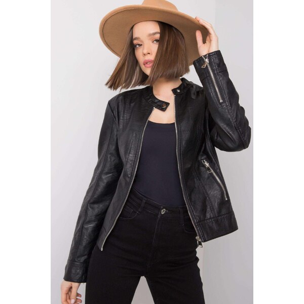 MladaModa Motorkárska bunda Eulalie s vreckami čierna 65627000