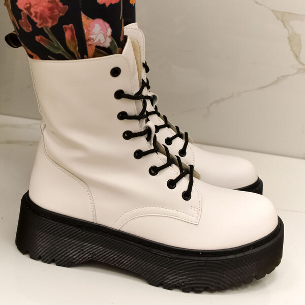 COMER Dámske biele členkové čižmy LORENZA 46059860