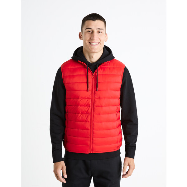 Červená pánska prešívaná vesta Celio Fulock 50545064