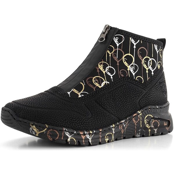 Rieker športovejšia členková obuv s predným zipsom čierna M4953-00 61762002