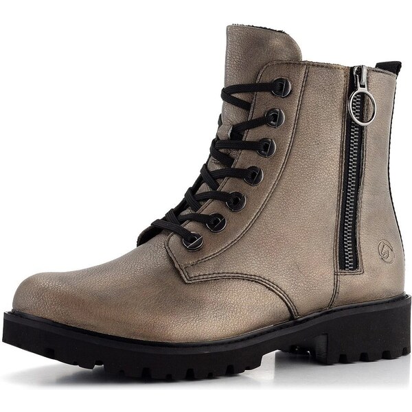 Remonte šnurovacia členková obuv so zipsom strieborná D8671-91 61761915