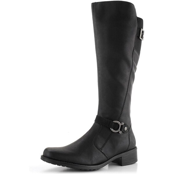 Rieker hladké čierne čižmy Z7383-00 61761803