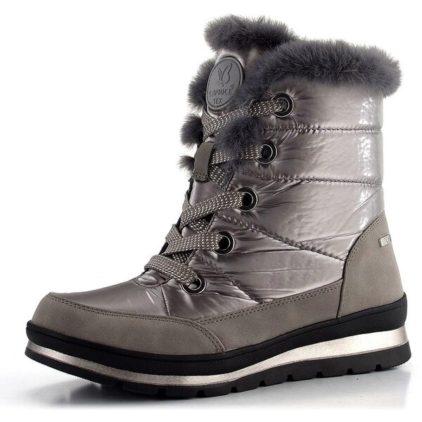 Caprice vyteplená šnurovacia členková obuv Taupe Comb 9-26226-41 61761908