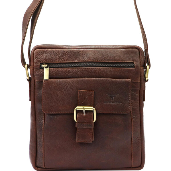 Pánska kožená taška Money Kepper hnedá KZ42857 62180058