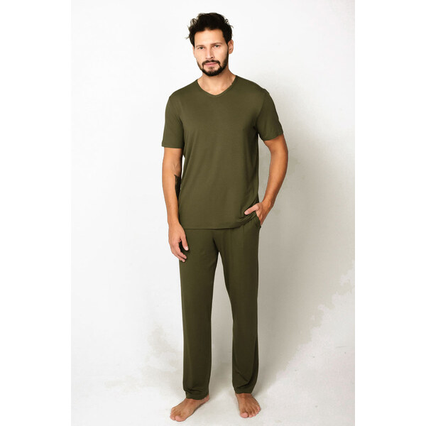 Italian Fashion Pánske pyžamo Dallas khaki, Farba khaki 46106122