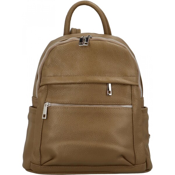Dámsky kožený batoh khaki - Delami Vera Pelle Heylo Khaki 48136938