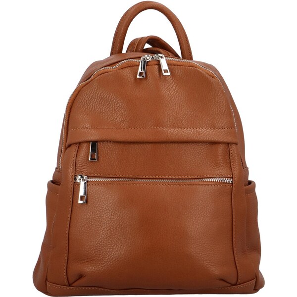 Dámsky kožený batoh koňakový - Delami Vera Pelle Heylo koňak 60258530
