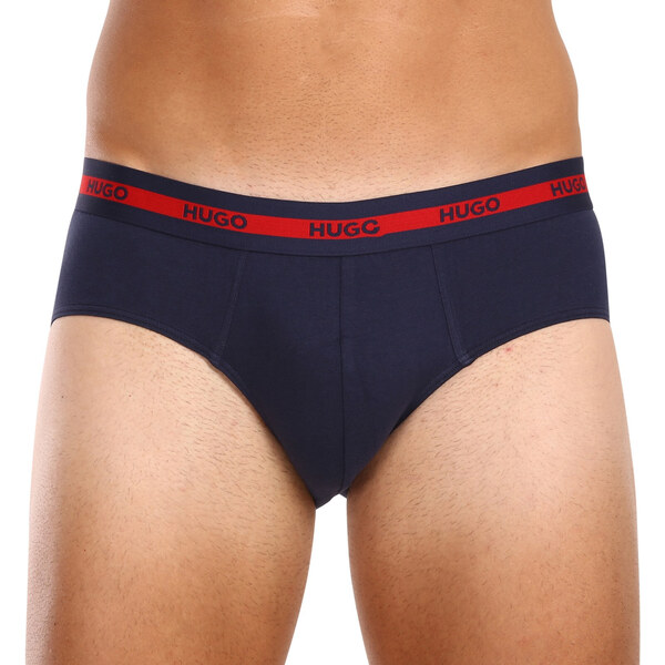 3PACK pánske slipy HUGO modré (50503100 411) 46131761