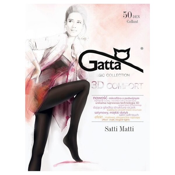 Nepriehľadné čierne silonky Gatta Satti Matti 50 den 46133044