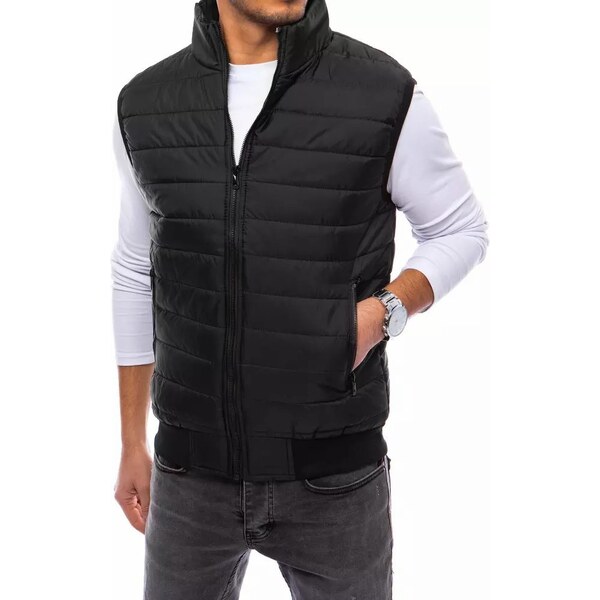 Dstreet Čierna štýlová vesta bez kapucne 46154439