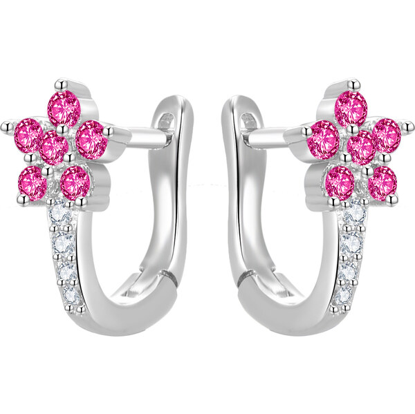 Beneto Slušivé kvietkové náušnice so zirkónmi AGUC3334-F 66581711