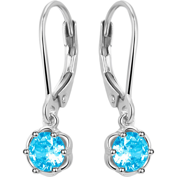 Beneto Slušivé strieborné náušnice s modrými zirkónmi AGUC3340-LB 66586136