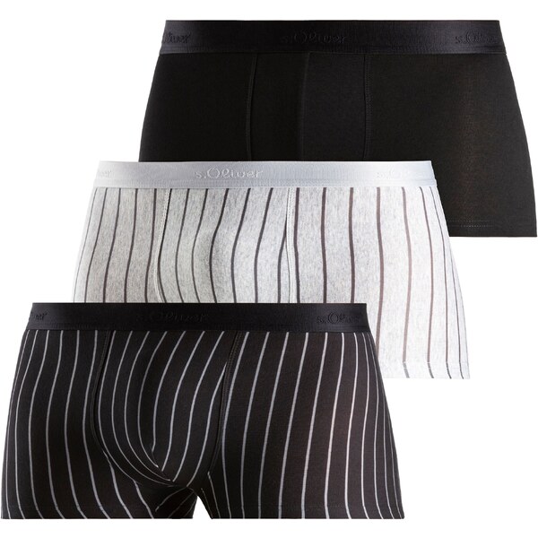 s.Oliver Boxerky Hipster striebornosivá / čierna / biela / biela 54265409