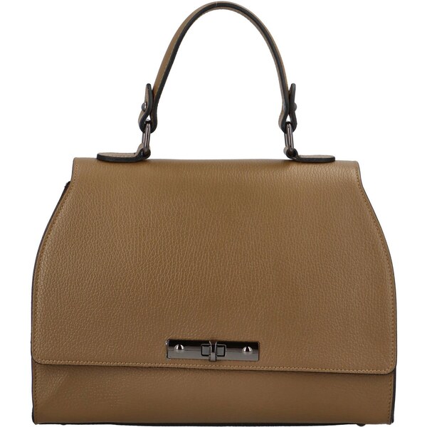 Dámska kožená kabelka do ruky pieskovohnedá - ItalY Yoselin hnedá 46283660