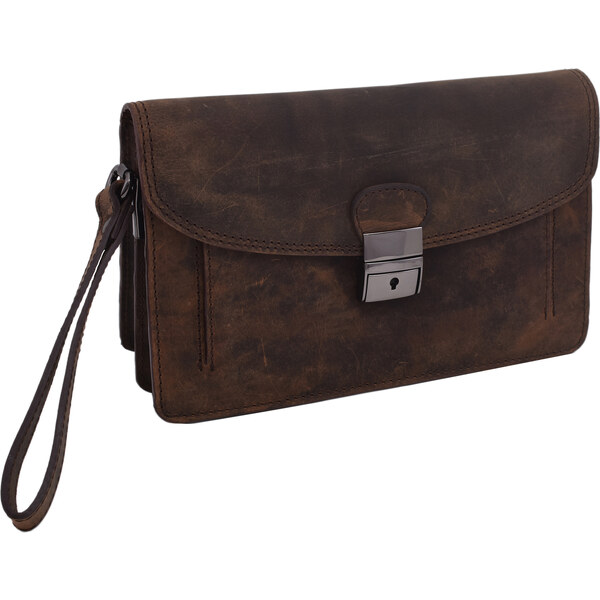 Mercucio Kožená etue taška tmavý tan hunter 2911573 64507426
