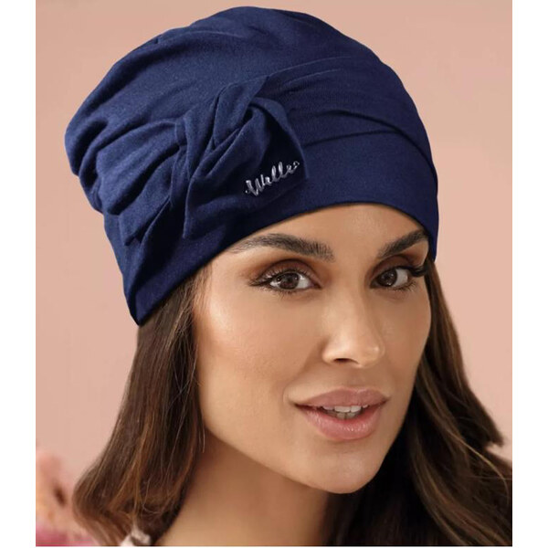 KRUMLOVANKA Dámska bavlnená čiapka W-0635/161 modrá 63302591