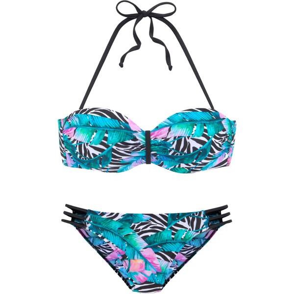 VIVANCE Bikiny modrozelená / orgovánová / čierna / biela 54250135