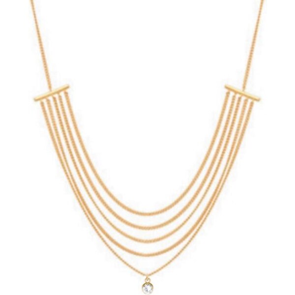 SWAROVSKI Elements Swarovski e. päťradový zlatý náhrdelník Banquet 46303654