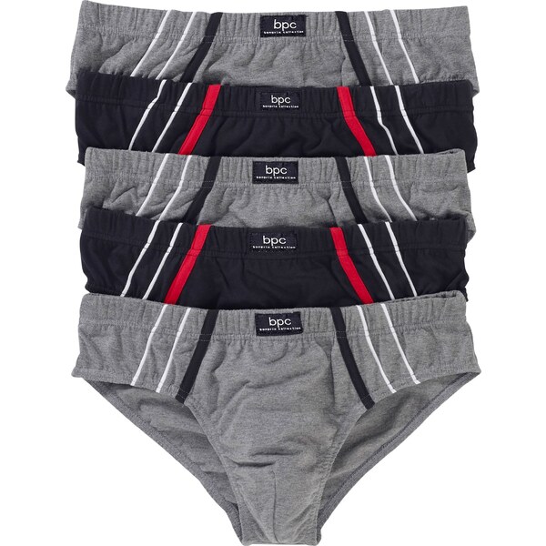 bonprix Maxi slipy (5 ks) s mäkkou bavlnou, farba šedá 44732194