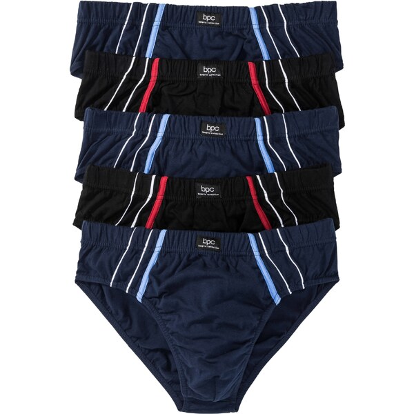 bonprix Maxi slipy (5 ks) s mäkkou bavlnou, farba modrá 44733958