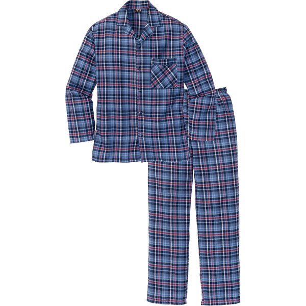 bonprix Flanelové pyžamo na gombičky, s dlhým rukávom, farba červená 44791096