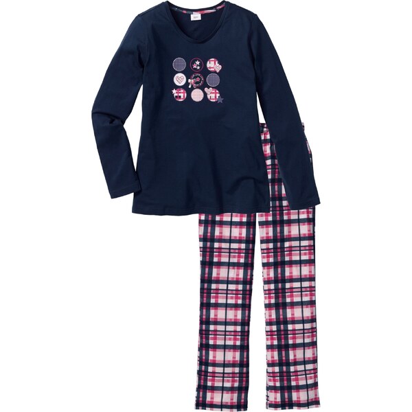 bonprix Pyžamo z čistej bio bavlny, farba modrá 45021965