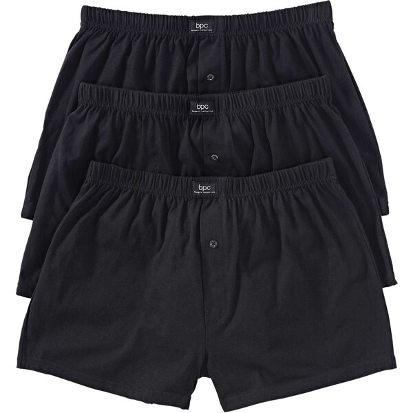 bonprix Voľné džersejové boxerky (3 ks), farba čierna 44741164