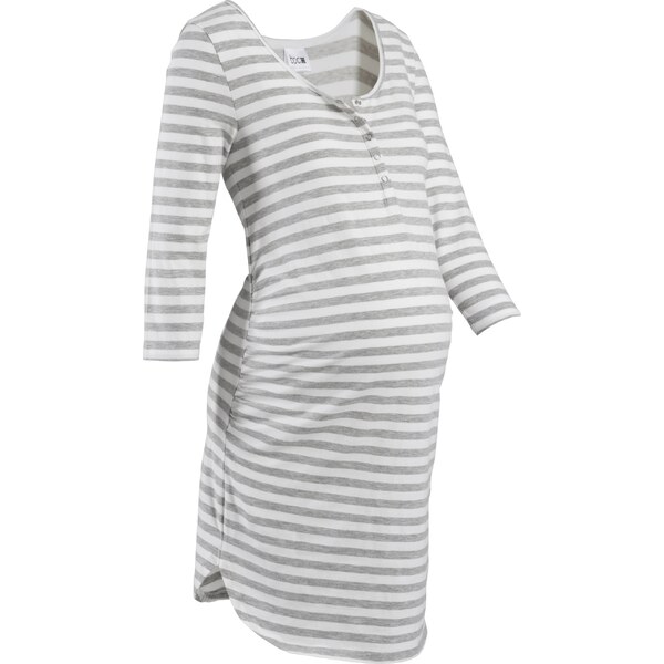 bonprix Nočná košeľa na dojčenie s bavlnou, farba šedá 61129340