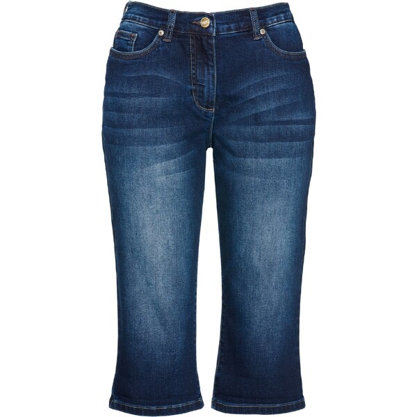 bonprix Strečové bermudy s pohodlným pásom, farba modrá 44892630