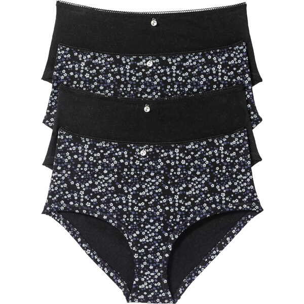 bonprix Maxi nohavičky (4 ks), farba čierna 44742147