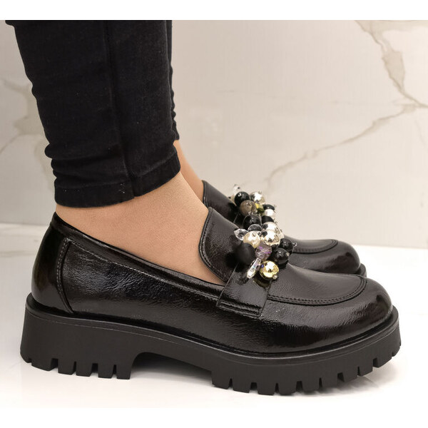 WDE Dámske čierne mokasíny BURTO 46316146