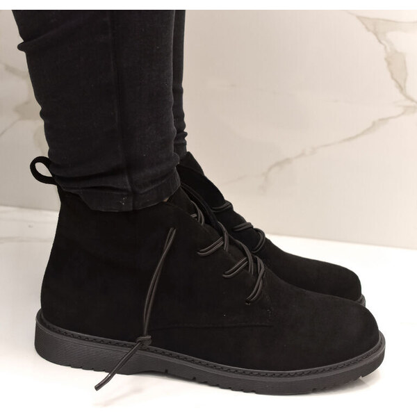 WDE Dámske čierne semišové členkové čižmy JÉSSICA 46316149