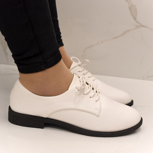 COMER Dámske šnurovacie biele poltopánky JOELA 46316164