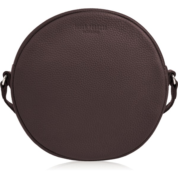 PAOLO PERUZZI Malá kožená kabelka na rameno IN-63-BR | tmavohnedá IN 46327309