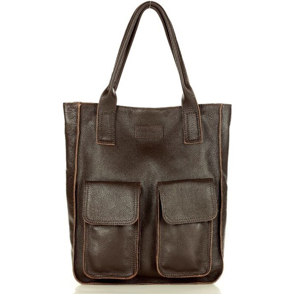 MARCO MAZZINI Kožená shopper taška Ravenna | hnedá caffe s131d 46327313