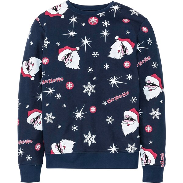 bonprix Mikina, vianočný motív, vo vnútri mäkká, farba modrá 46283787