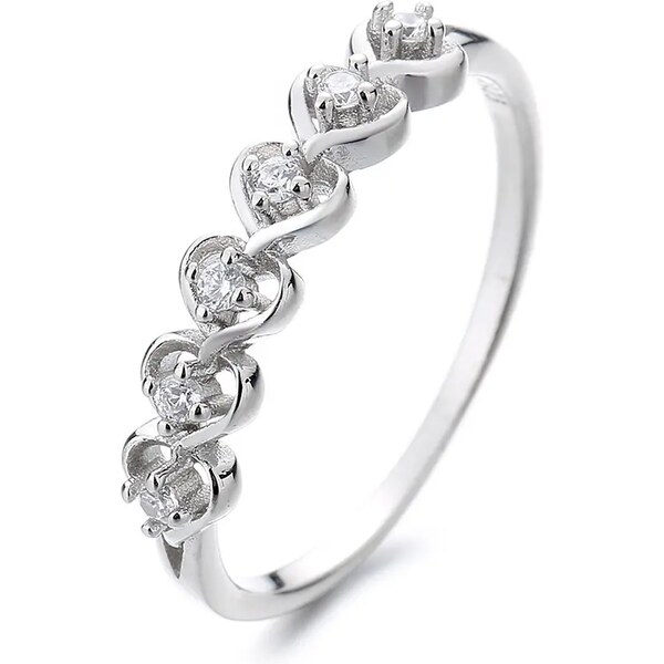 MAJYA Strieborný srdiečkový prsteň NOEMI 10035/6 64581389