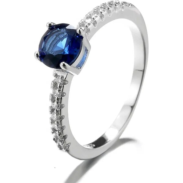 MAJYA Strieborný prsteň VALERIA s tmavomodrým kamienkom 10039/6 64581392