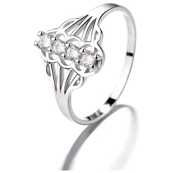 MAJYA Strieborný prsteň so štyrmi zirkónmi PAOLA 10049/6 64581401