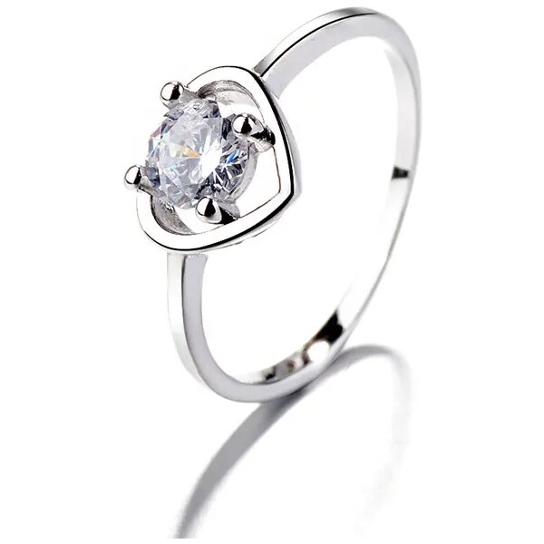 MAJYA Strieborný prsteň srdca s kamienkom ELEONORA 10043/6 64581396
